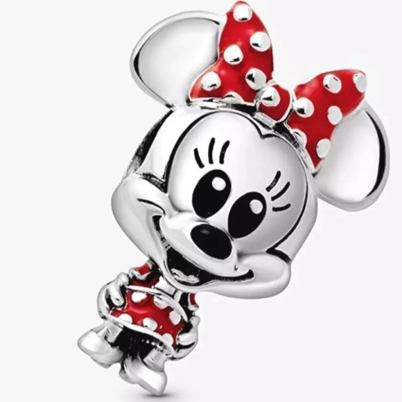 Pandora Disney Mickey & Minnie Mouse SS ALE Charm Bracelet Bead Set 2 Beads NEW! - Picture 3 of 7